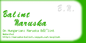 balint maruska business card